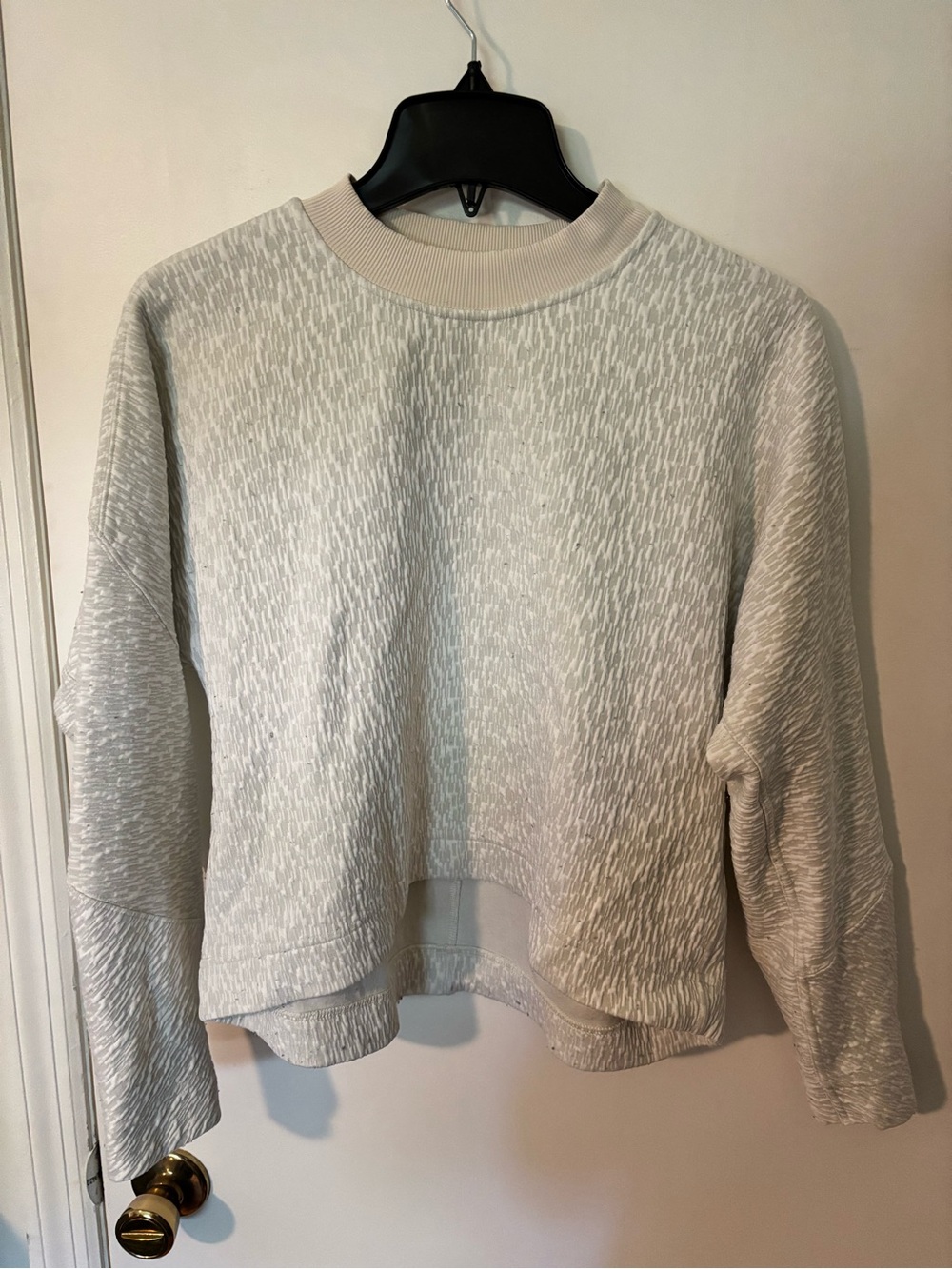 lululemon athletica Light Heather Gray Textured Crewneck Sweater